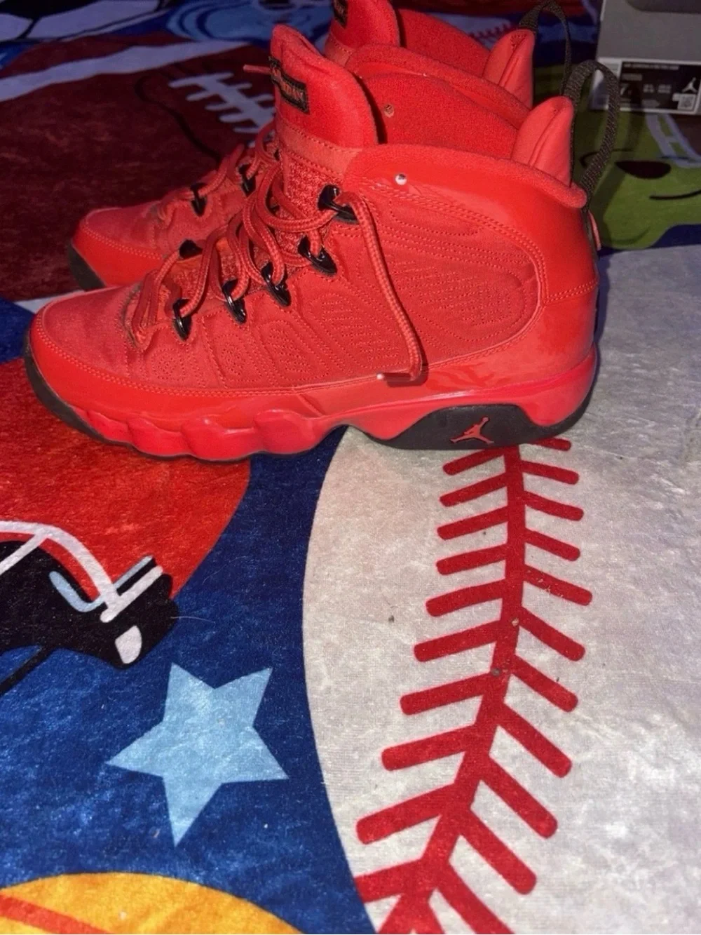 Jordan Kids Bright Red High-Top Sneakers